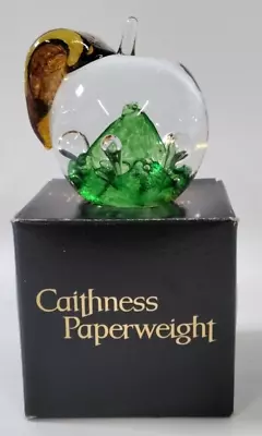 Buy Caithness Windfall Paper Weight - Apple Shape - Clear Orange & Green - Boxed • 9.99£