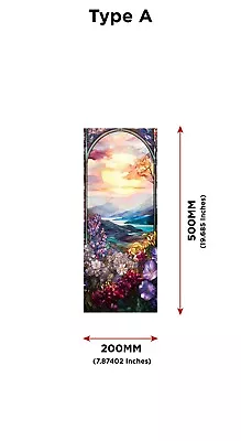 Buy Colorful Blossom Adhesive-Free Window Film - Easy Install Stained Glass Decor • 12.99£