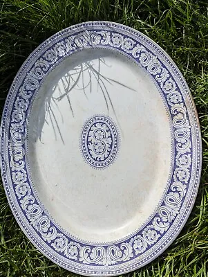 Buy  Victorian Oval Serving Platter Purple Acanthus Design Stamped With Makers Mark • 10£