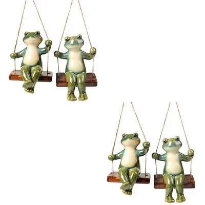 Buy  2 Pairs Ornament Frog Garden Decorations Wild Animal Figures Toys Office Statue • 43.49£