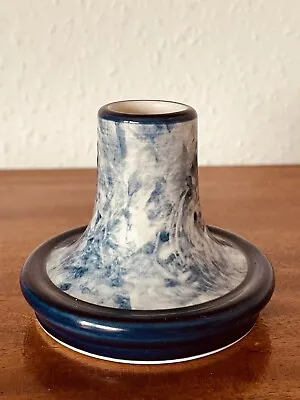 Buy Jersey Pottery Hand Painted 2 1/2 Inch Candle Holder Cottagecore Blue & White • 4£