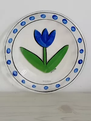 Buy Ulrica Hydman Vallien Kosta Boda Art Glass 7 1/4  Tulip Plate • 9.99£
