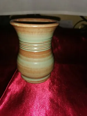 Buy Vintage Prinknash Pottery  Vase Brown/Green Striped. Abbey Pottery.  • 8.83£