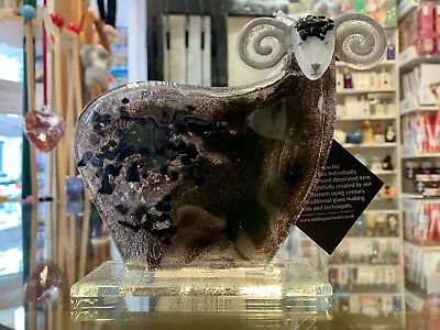 Buy Fused Glass Ornament Sheep Black - Nobilé Glassware - 1053-14 • 39.99£