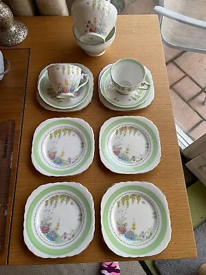 Buy Wellington Best English Bone China Trios Tea Plates Sugar Bowls 1930s • 14.50£