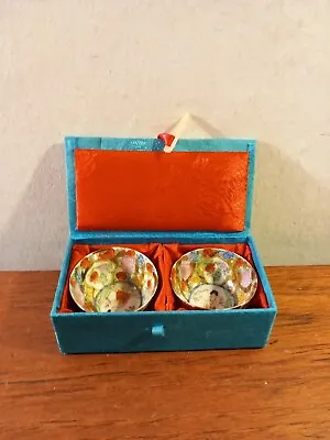 Buy Vintage Chinese Ceramic Miniature Tea Bowls , Boxed  • 18£