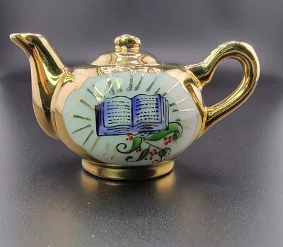 Buy Mini Porcelain Teapot W/ Bible Motif Gold Overlay G. Novelty Co. Japan 1.75×3.5  • 4.79£