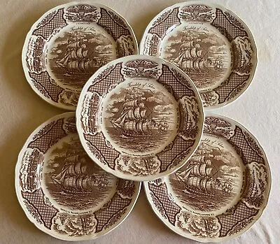 Buy 5 Staffordshire Dinner Plates Friendship Of Salem Fair Winds Alfred Meakin10.75” • 24.09£