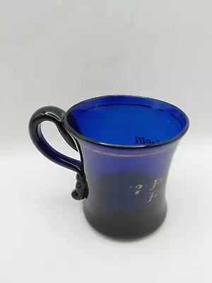 Buy Antique Cobalt Bristol Blue Glass Souvenir Mug Cup, Hartlepool • 18£