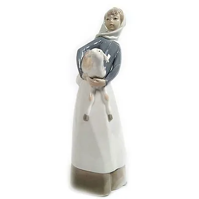 Buy Lladro   Girl With Lamb  #4584 Glazed Porcelain Figurine  • 118.50£