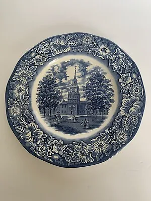 Buy Liberty Blue Staffordshire Ironstone  Dinner Plate 9 3/4  “ Independence Hall” • 4.81£