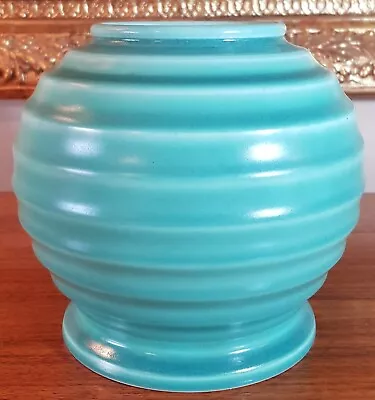 Buy Rare Spode Royal Jade Vintage Art Deco Green Vase C1932-39 Keith Murray Interest • 65£