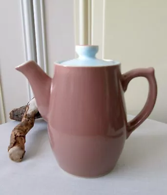 Buy Denby Langley Mill Coffee Pot Tan With Blue Lid And Interior Vintage 1960s • 14.95£