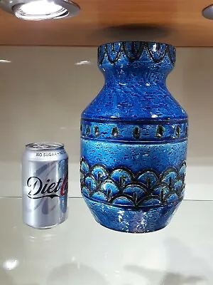 Buy Bitossi Vase With A Rimini  Blu Glaze - 10 Inches Tall - Mint. • 450£
