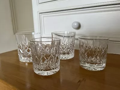 Buy Vintage Cut Glass Whisky Tumblers X 4 • 18£