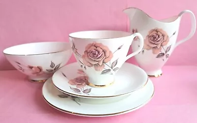 Buy Royal Albert Prelude Coral Roses Tea Trio,Milk Jug & Sugar Bowl ~  1950's.  • 14.99£