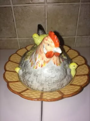 Buy Original Dresden Pottery, German Collectable Hand Painted Chicken With Chicks  • 72.50£