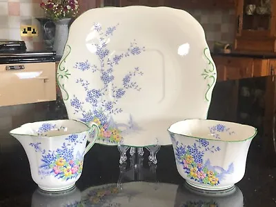 Buy Delphine China Milk Jug, Sugar Bowl And Cake Plate -  Pattern 1231 - Vintage • 15.50£
