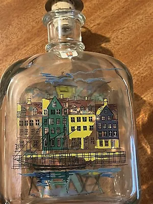 Buy Holmegaard  Glass Decanter Bottle Flask With Stopper Danish (scene) • 15£