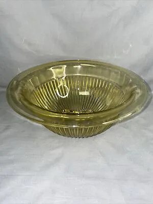 Buy Vintage Federal Glass GOLDEN GLOW Mixing Bowl Ribbed 9” • 12.49£