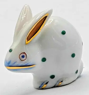 Buy Vintage Miniature Herend Porcelain Bunny Rabbit W/ Hand Painted Green Dots. 1  • 62.73£