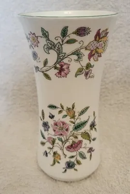 Buy Porcelain Minton Haddon Hall Floral Green Edged Bone China Vase - 6.25 Inch Tall • 19.95£