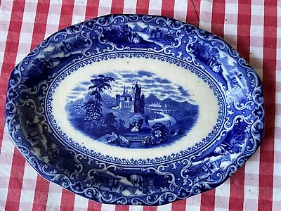 Buy Staffordshire Flow Blue Watteau Serving Plate • 15£