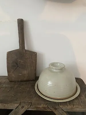 Buy Vintage Large Art Pottery Salt Glaze Stoneware Cheese Dome Cloche Bell Jar • 30£