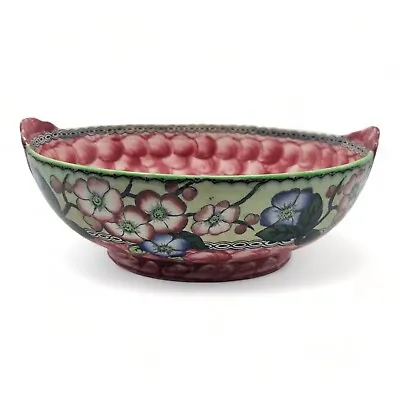Buy Vintage Maling Wear Bowl Lustre Iridescent Pedestal Apple Blossom Bowl • 19.95£