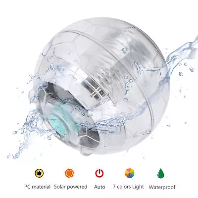 Buy Waterproof Solar Power Lamp LED 7 Colors Floating Swimming Pool Pond Decorat LSO • 10.97£