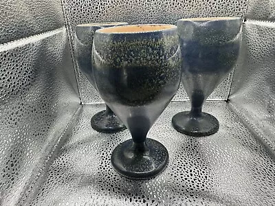 Buy Set Of 3: Wine Glasses The Pottery Hawaii Vintage Speckled • 14.46£
