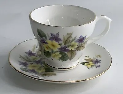Buy Duchess Tea Cup & Saucer  Bone China Yellow Violets Floral England Vtg • 11.51£