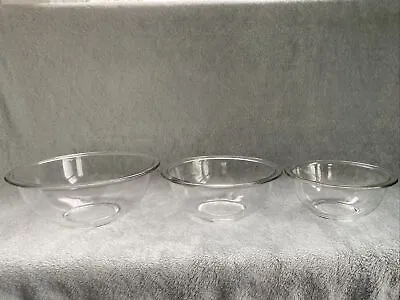 Buy PYREX Set Of 3 Vintage Clear Rim Nesting/Mixing Bowls #325,323,322, 2.5L,1.5L,1L • 21.62£
