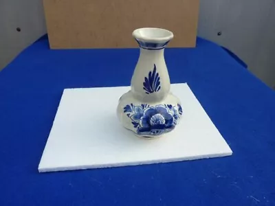 Buy Vintage Small Delftware Hand Painted Foral Vase. • 4.99£