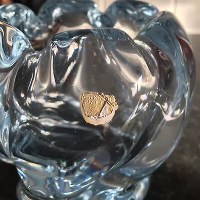 Buy Vintage Orrefors Swedish Art Glass Ice Blue Crystal Rose Bud Swirl  • 33.50£
