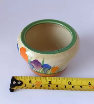 Buy Clarice Cliff Crocus Preserve Pot 1930's. Hand Painted Bizarre  A/F • 4.99£