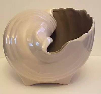 Buy Poole Pottery Gloss Twintone Sepia & Mushroom (c54) Conch Shell Vase Ex. Cond. • 25£