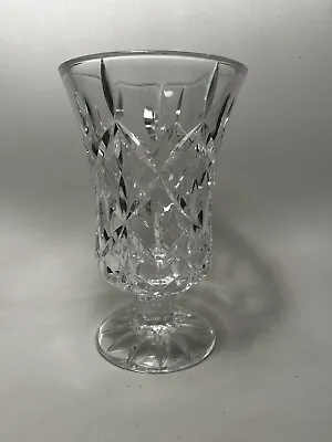 Buy Vintage Clear Cut Crystal Glass Hurricane Candle Holder Or Vase 7  H • 18.90£