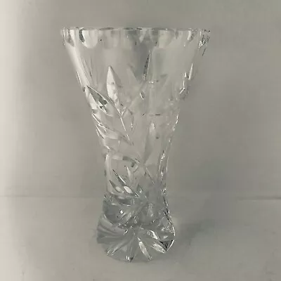 Buy Vintage Lead Crystal Cut Glass Vase Clear 14cm X 8cm Posy Flowers Bohemia • 12.99£