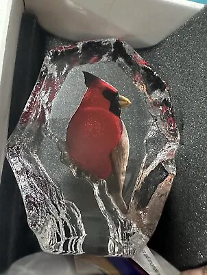Buy Cardinal Wildlife Crystal Sculpture By Mats Jonasson, Maleras, Sweden     H7 • 99£
