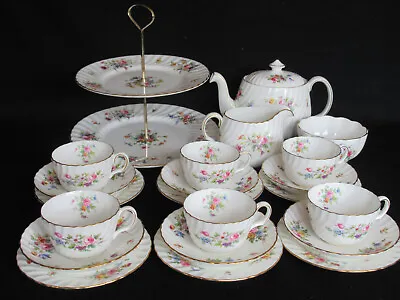 Buy Minton Marlow Pattern 22 Piece Tea Service Including 2 Tier Cake Stand • 140£