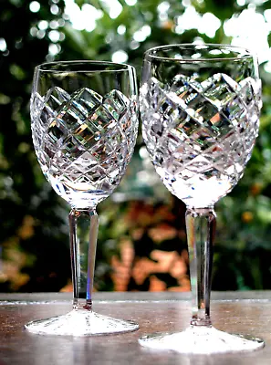 Buy Waterford Crystal Comeragh White Wine Glasses Set Of 2 Vintage Mint Signed • 69£