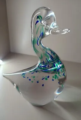 Buy Large Art Glass Wedgewood Duck • 7.99£