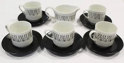 Buy Vintage Set Of  5  Midwinter Graphic Pattern Tea  Coffee Cups & Milk Jug  1960s • 19.95£