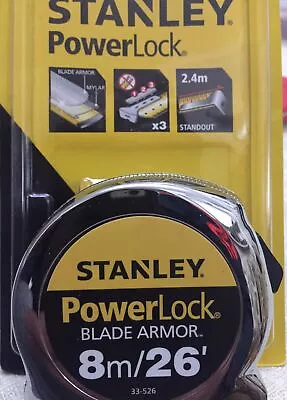 Buy Authentic Stanley Blade Armor Tape Measure Imperial & Metric 26ft / 8m 25mm. New • 16.95£