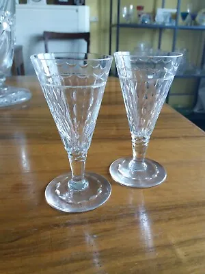 Buy PAIR Of WEBB CORBETT CRYSTAL Art Deco SHERRY GLASSES • 10£