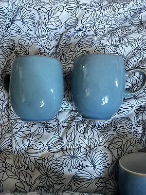 Buy Pair Of 2 Denby Large Curved Mugs  Azure  Blue /Green Factory Seconds • 28£