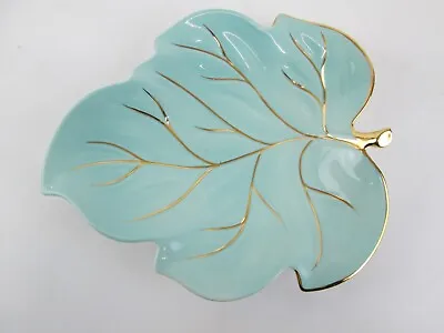 Buy Carlton Ware Green Leaf Gold Colour Trinket Dish Key Plate Made In England • 15£
