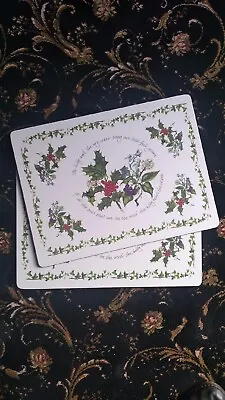 Buy PORTMEIRION PIMPERNEL 2 LARGE PLACEMATS GC HOLLY & IVY 40CM By 30CM BUY EARLY • 19.99£