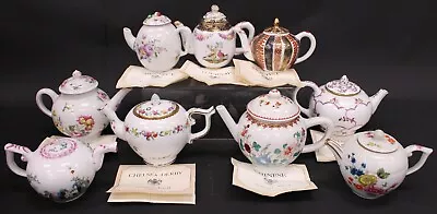 Buy 9x Vtg 1985 FRANKLIN MINT Victoria & Albert Museum PORCELAIN Teapots W/ COAs K22 • 9.99£